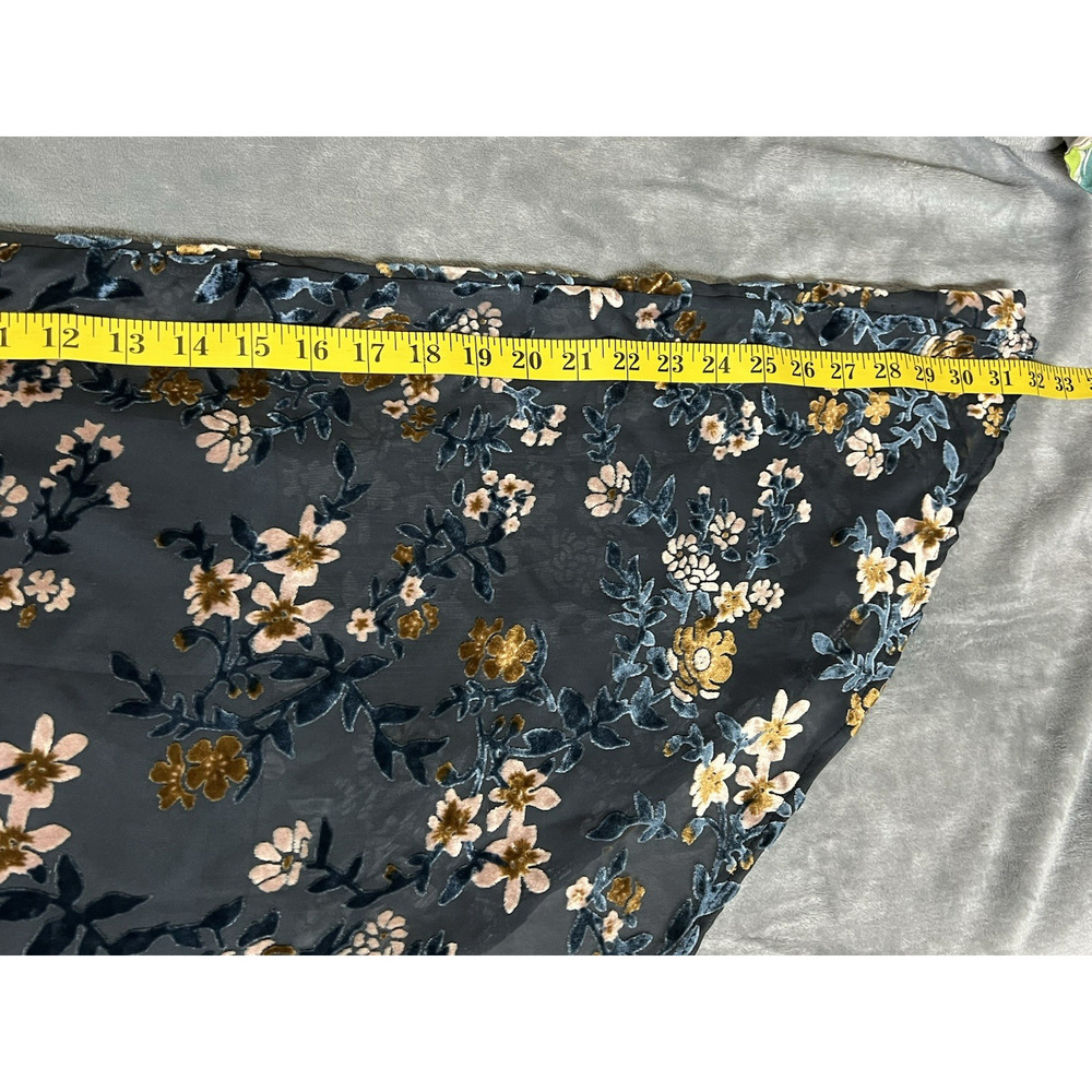 Floral Velvet Burnout Whimsigoth Dress M Fairy Grunge Asymmetric Dark Romantic - Picture 11 of 15
